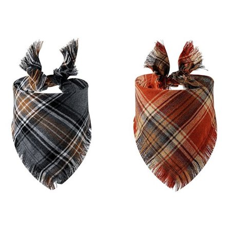 Rutete hundesnifflommetørkle, 2 stk Vendbart trekantet hundetørkle med