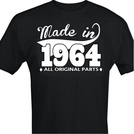 Svart T-shirt med design - Made in 1964 - All original parts