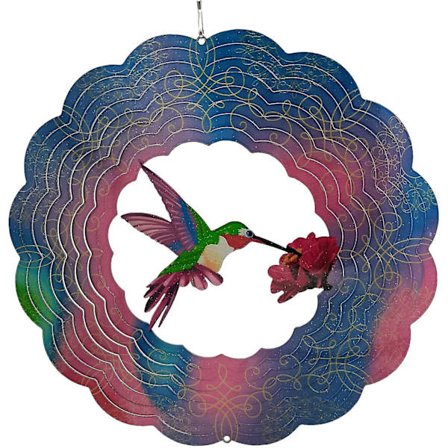 Spinner Uteplats Hängande Rostfritt Stål Vindspel Trädgårdsprydnad Fågel