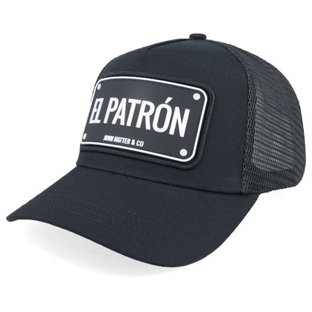 John Hatter & Co - Black trucker Czapka Z Daszkiem - El Patron Black/White Black A-frame Trucker @ Hatstore