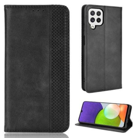 Bofink Vintage läder Samsung Galaxy A22 4G fodral - Svart Svart