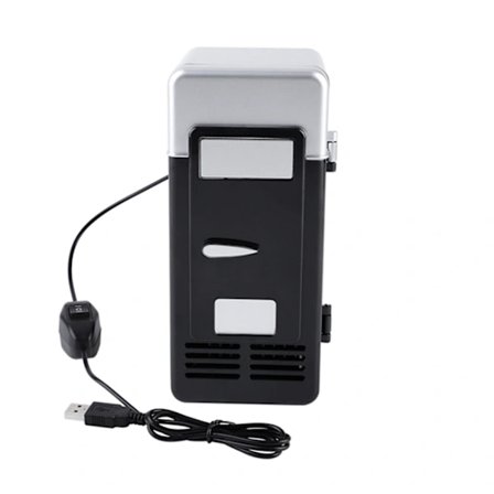 LED-mini-USB-jääkaappi juomille ja juomatölkeille - Musta kannettava jäähdytin ja lämmitin