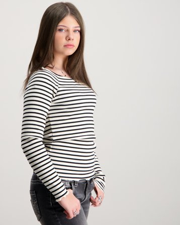 LMTD NLFRILLE LS BOATNECK TOP Hvit Topper/Bluser Jente - Kids Brand Store