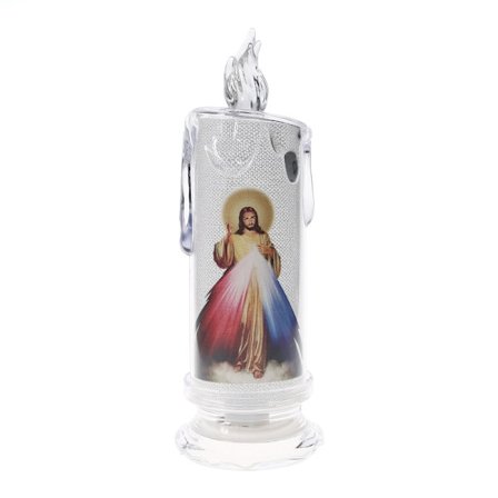 Jesus Virgin Christ Stearinlys Lampe Romantisk Telys Elektronisk Flameless LED andakt Bønnelys Lys