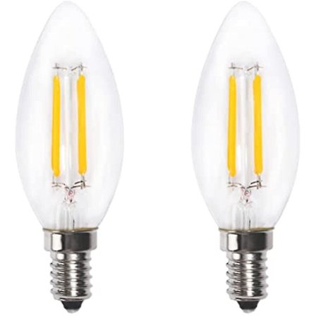 E14 LED Pære 4W Varmt Hvid 2700K 400lm Lille Edison Skrue Stearinlys Pære 2 Pak