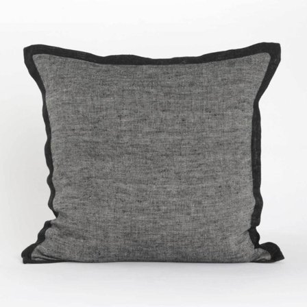 Lama Putetrekk Lin Sort 50x50cm