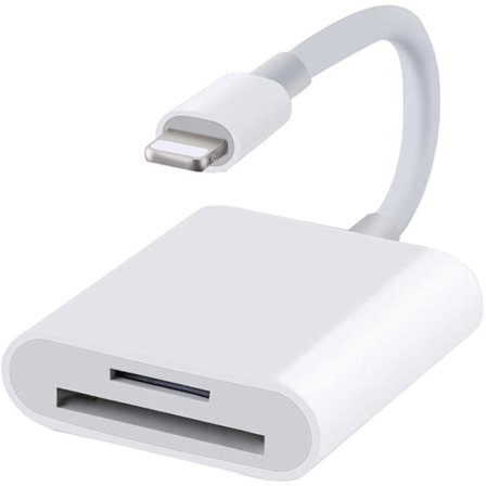2-i-2 Lightning + USB C til SD-kortleser iPhone Hvit - SD-kortleser