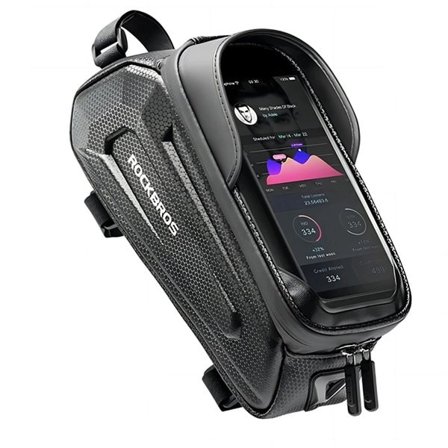 Cykeltaske med rum til mobiltelefon - Sort