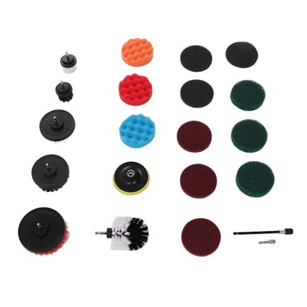 Power Scrub Borstborrset med Svampplattor Förlängningsstång för Bil- och Hemrengöring