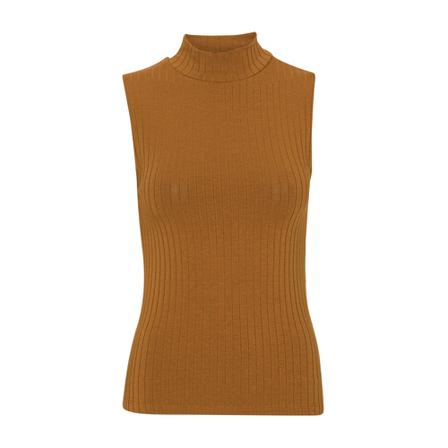 Basic Apparel Zinnia T-Neck Brun, Dame Rullekraver