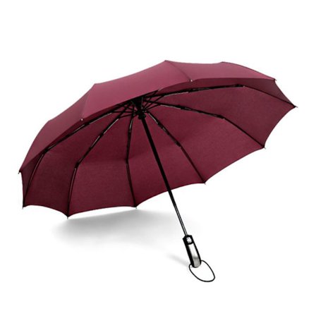 Automatisk Paraply 10 Ribs Paraply VINRØD
