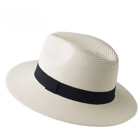 ING Panama-hattu, aurinkohattu, hattu, 54-57 cm, kesäinen aurinkohattu, säädettävä, UV-aurinkohattu, olkihattu, ranta-hattu, sopii puutarhanhoitoon, 