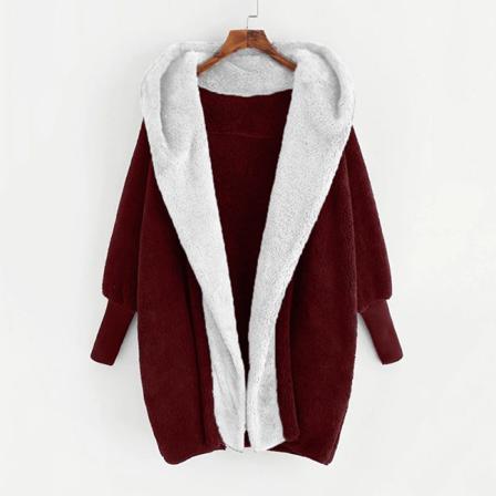 Huvtröjor Med Öppen Front För Kvinnor Fuzzy Fleece-överrockar