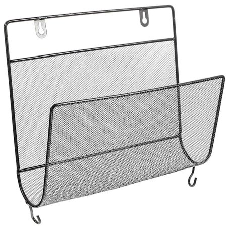 Hängande Väggorganisatör Bokhylla i Järn Förvaringsställ 29.00X25.00X10.50cm Svart 1st