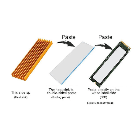 PCIE M.2 SSD 2280 Kylare Radiator Värmeavledare Silikon Kylfläns för Dator Guld