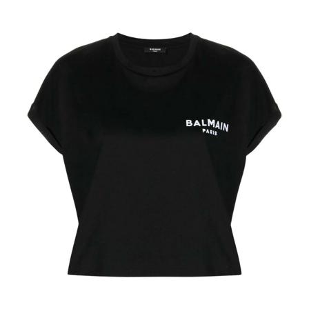 Balmain Yf1Ee005Bb01Eab T-Shirt Sort, Dame T-shirts
