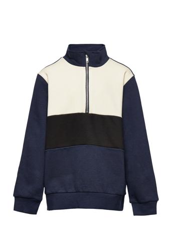 Nlmnazip Ls Half Zip Sweat Sweat-shirt Tröja Multi/mönstrad LMTD