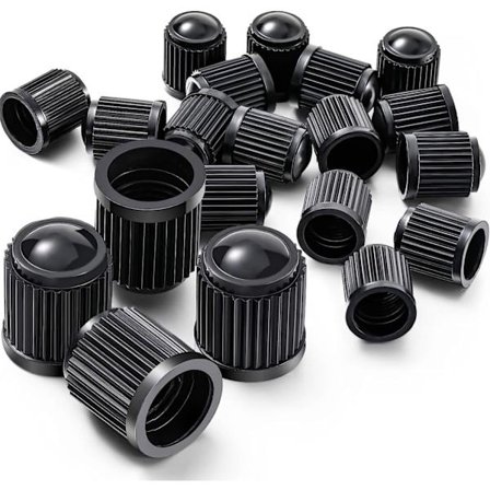 8 ventilhætter til bil-, motorcykel- og cykelventiler - Sort - Hjul og dæk