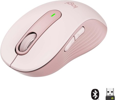 Logitech Signature M650 L - mus - stor størrelse - Bluetooth, 2.4 GHz - rosa