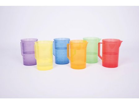 Transparent bägare färgade 6/fp - Lyreco - Skola och förskola - Lekmaterial - Sandlek och vattenlek