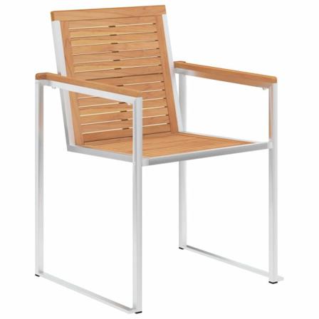 Vidaxl Trädgårdsstolar 2 St Massiv Teak Och Rostfritt Stål Brun
