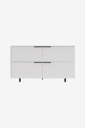 Loft24 - Alberto Sideboard med 4 klaffer - Hvit - Avlastningsbord & sidebord - Fra Homeroom