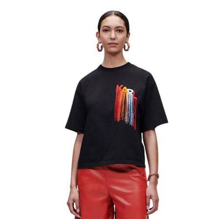 Karl Lagerfeld, Koszulka 221W1707 999 Czarny, Kobieta, Rozmiar: XS