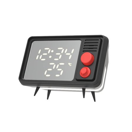 MOB Speaker Alarm Clock with Light TV Retro Black/Grey