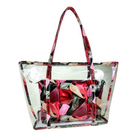 Dam Transparent Clear Handväska Tote Style Pvc Shoulder