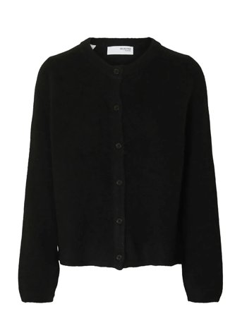 Slflulu New Ls Knit Cardigan Noos Black Selected