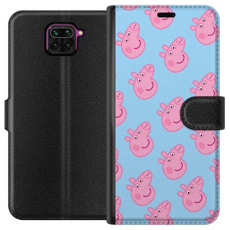 Yhteensopiva Lompakkokotelo Xiaomi Redmi Note 9 Peppa Pig vauva hahmo pastelliväreillä, söpö piirretty lasten kuvitus pehmeällä minimalistisella