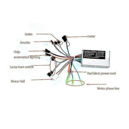 1 stk. 36V 17A 250W 350W Motorcontroller E-cykel Børsteløs Hastighedscontroller og S866 LCD-display, con TY