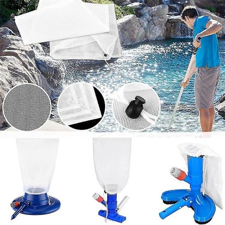 10-pack finmaskig poolpåse för dammsugare, 9x12 tum ersättningspool jet dammsugare dragsko nylonpåse, F