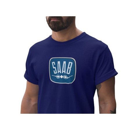 Saab klassisk logga T-shirt Marin Blå