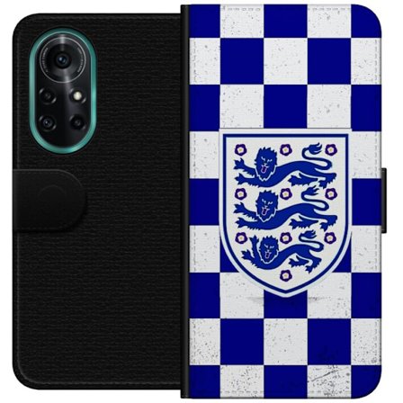 Yhteensopiva Lompakkokotelo Huawei Huawei nova 8 Pro Graafinen shakkiruudukkokuviointi sinisellä ja valkoisella, klassisella heraldisella vaakunalla,