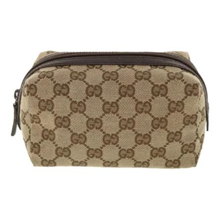 Gucci Vintage, Pre-owned Canvas pouches Bruin, Dames, Maat:ONE Size,leather