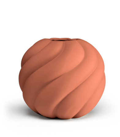 COOEE Ball-Twist Vase Brick-Red Ø20xH20