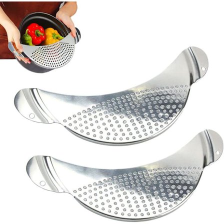 Pot Sil 2 stk Rustfritt Stål Pasta Sil Trakt Sil Klips Sil