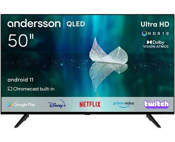 Andersson-QLED5031UHDA - B-vare-50" Smart QLED Ultra HD-TV med Android 11 og HDR-Tv-Ukategoriserte produkter
