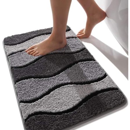 Badrumsmatta halkfri badmattor för badrum 40x60 cm, badrumsmatta, ränder badrumsmatta tvättbar matta