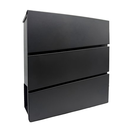 Väggmonterad brevlåda med tidningsställ och regnskydd