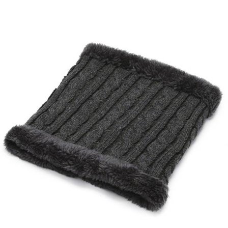 Strikket skjerf tykk hals ring GRÅ