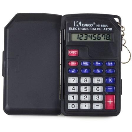 Lille Minilommeregner / Kalkulator - Kenko KK-568A Black