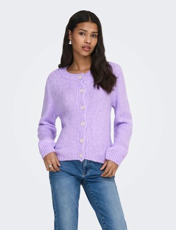 JDY Jdydinea L/S Button Cardigan Knt Noos - Purple - L
