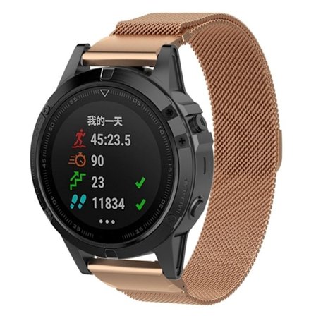 Garmin Fenix 7X Milanese Klockarmband - Roséguld