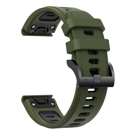 Garmin Fenix E 47mm Two Color Silicone Watch Band - Black / Green