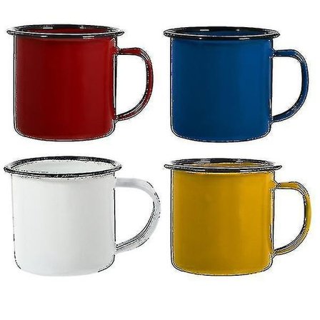 4 stk. Emalleret Kande Vintage Camping Kande Vand Kande Camping Kaffe Mælk Kande WG