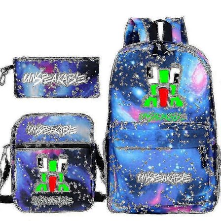 Auspicious-unspeakable Opiskelijan koululaukku Vapaa-ajan reppu Pieni olkalaukku Kynäkotelo Kolmiosainen setti S-lingling}