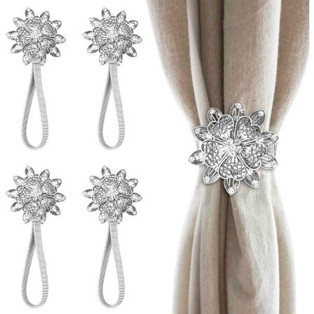 Magnetiske gardinholdere 4 stk. dekorative gardinholdere i legering