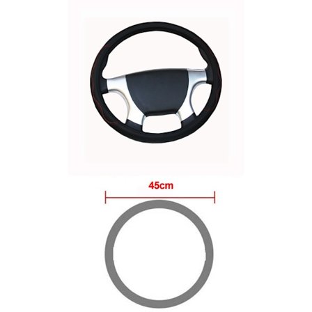 (45 CM Röd) Bil Lastbil PU Läder Präglad Ratt Skydd Ratt För Auto Diametrar 36 38 40 42 45 47 50CM 7 Storlekar att Välja